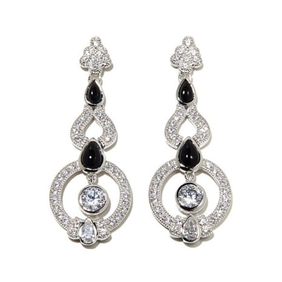 Xavier Absolute & Black Agate Drop Earrings - Picture 2 of 4